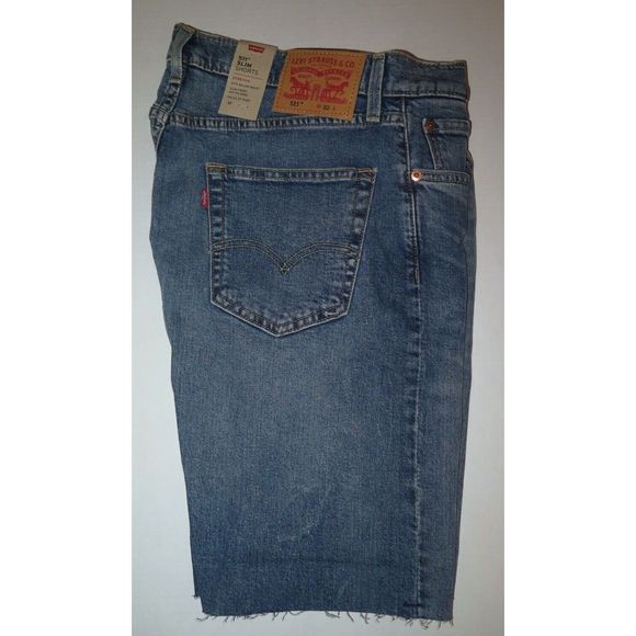 Levi's 511 Men's Sz 32 Blue Denim Slim Straight Jean Shorts - Picture 3 of 7